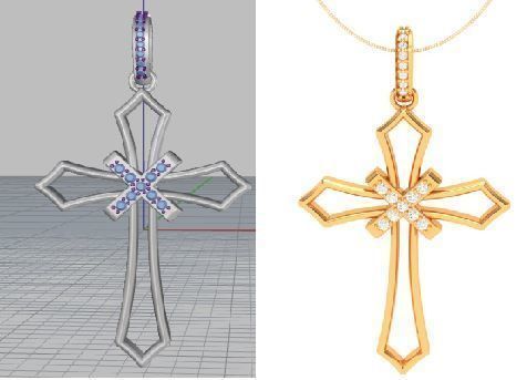Cross 3d Cad Model Pendants  3D print model_2