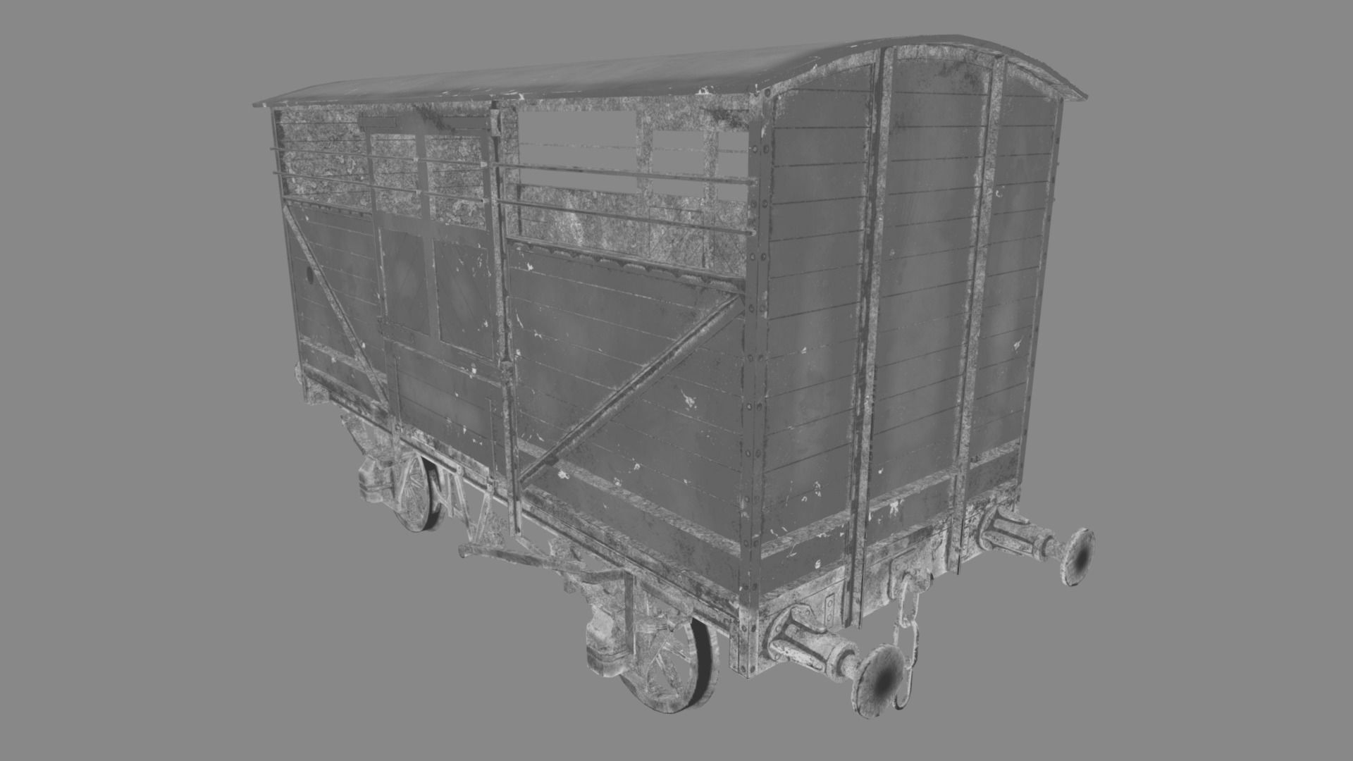 Cattle Car Low-poly 3D model_9