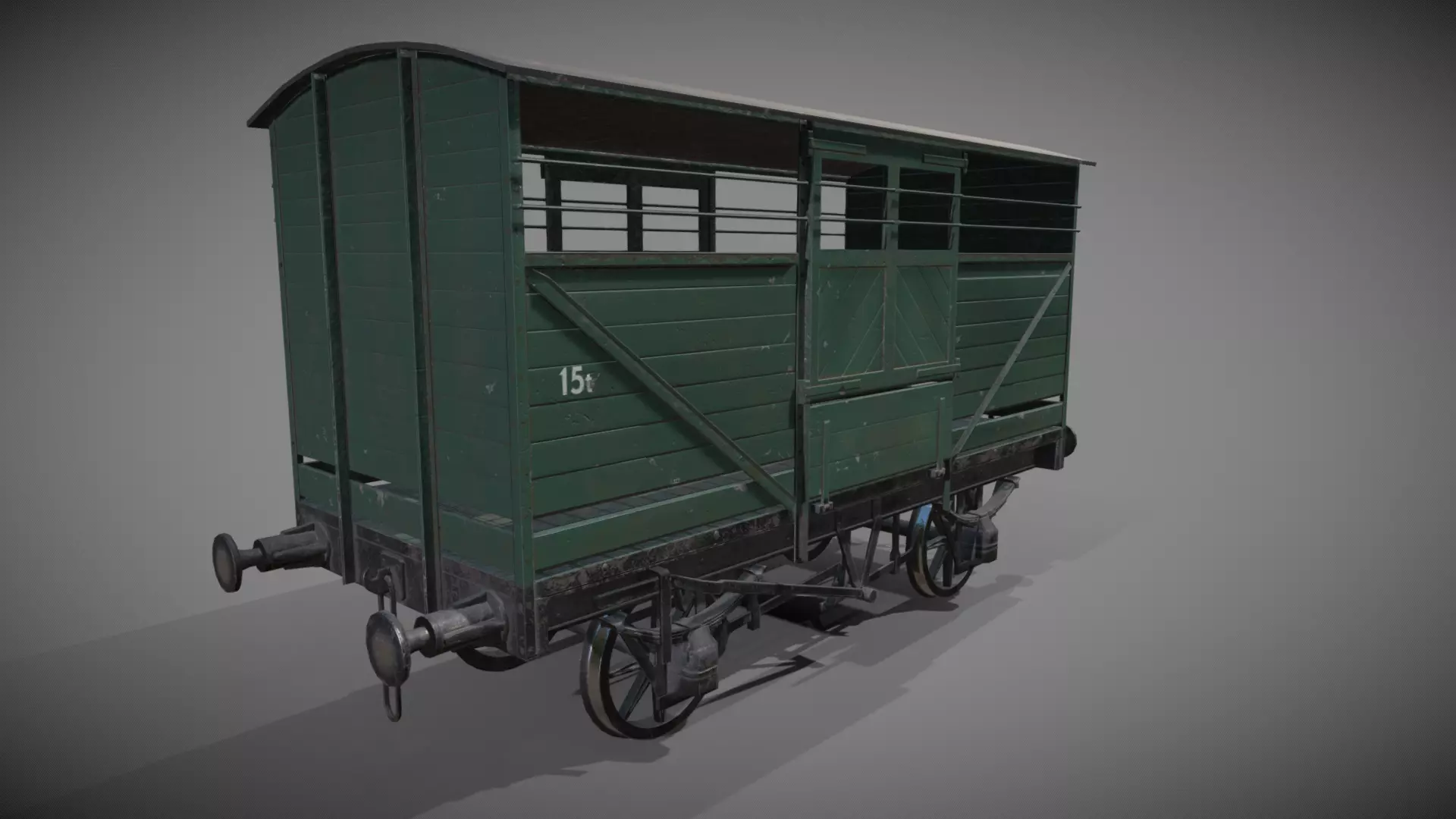 Cattle Car Low-poly 3D model_0