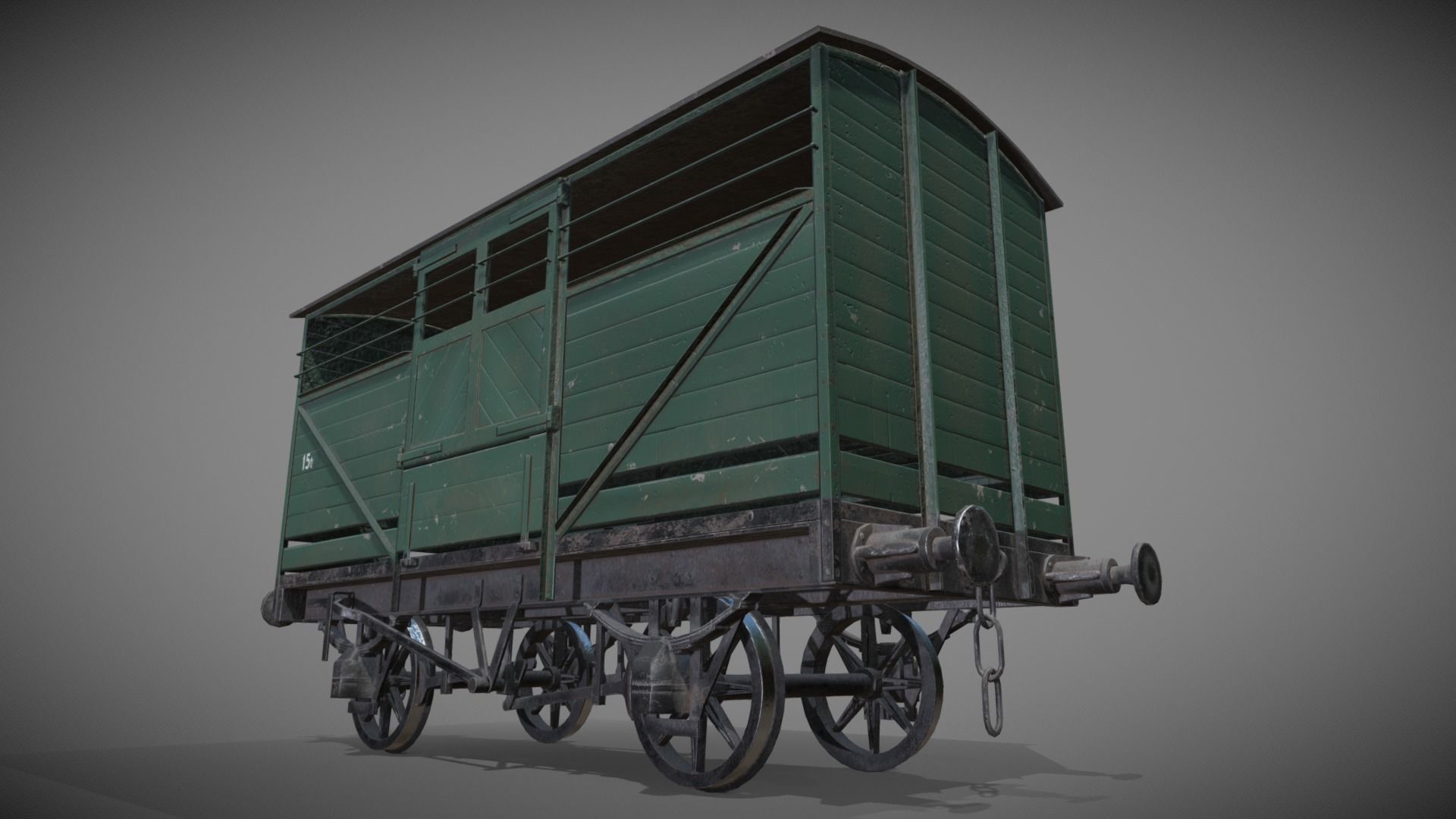 Cattle Car Low-poly 3D model_3