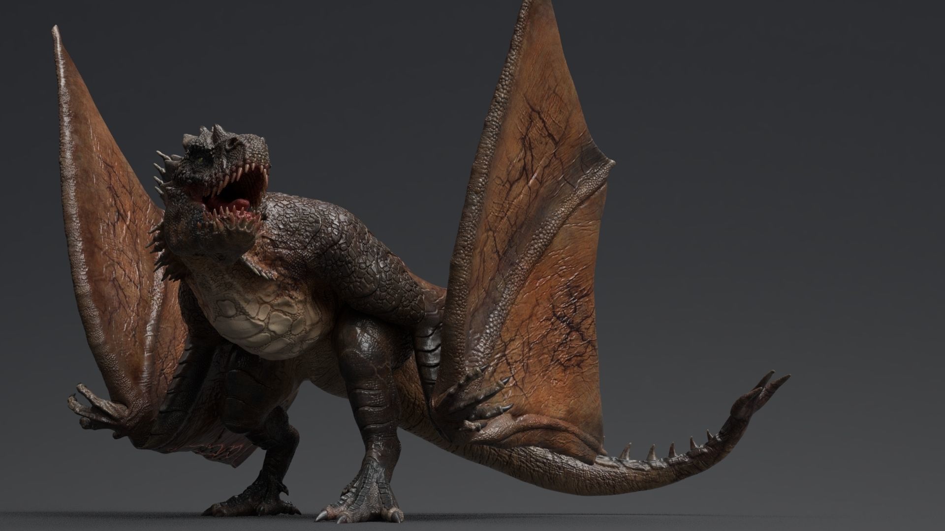 Dinosaur Wyvern Rex Model Low-poly 3D model_6