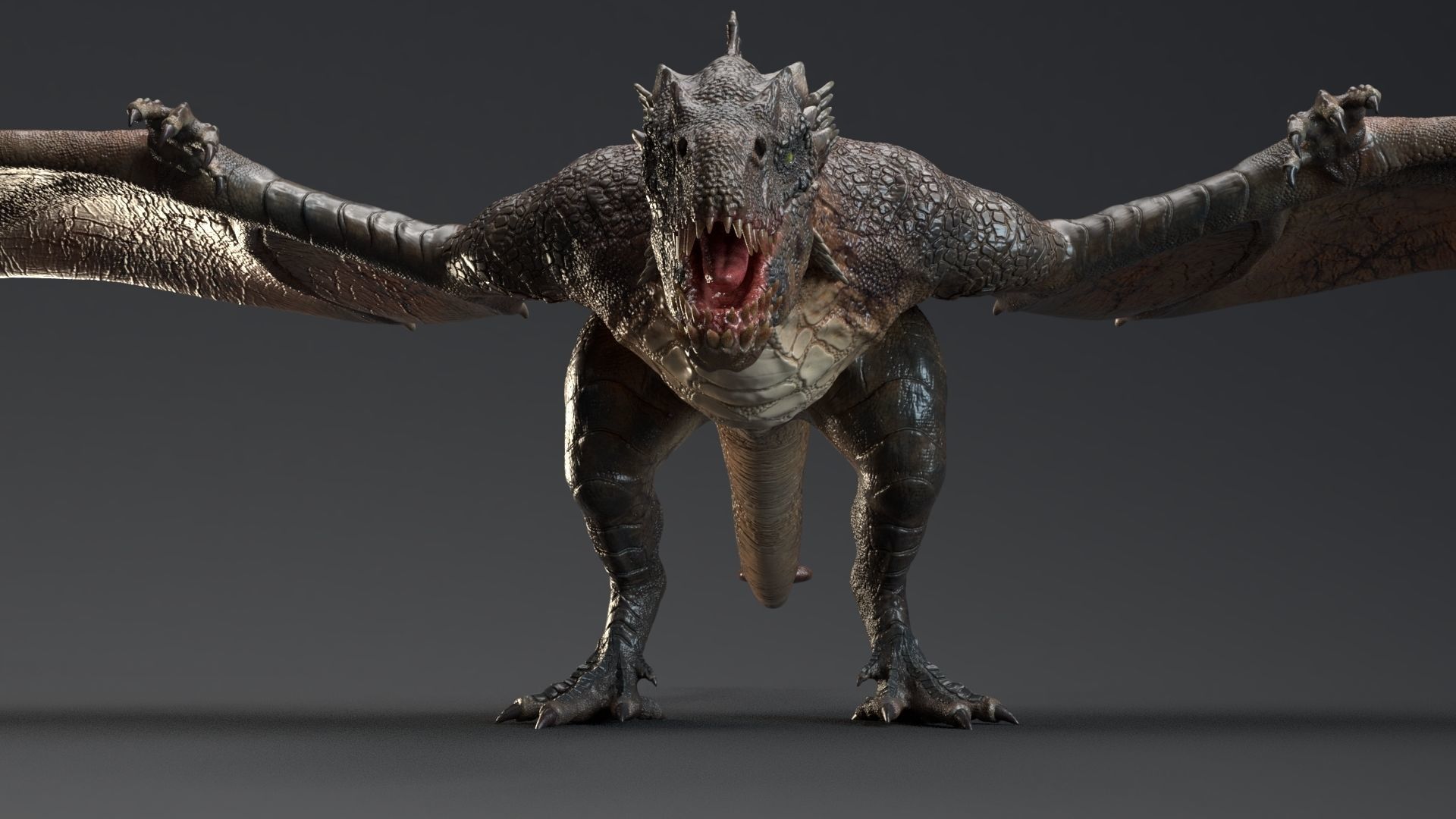 Dinosaur Wyvern Rex Model Low-poly 3D model_5