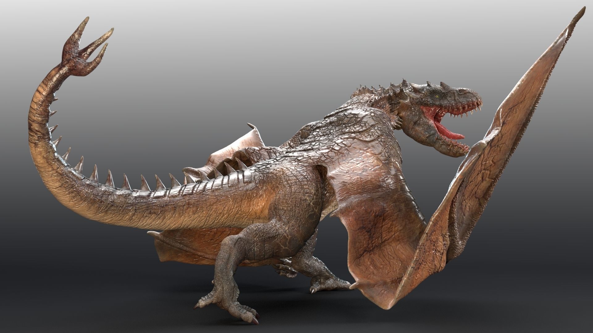 Dinosaur Wyvern Rex Model Low-poly 3D model_12