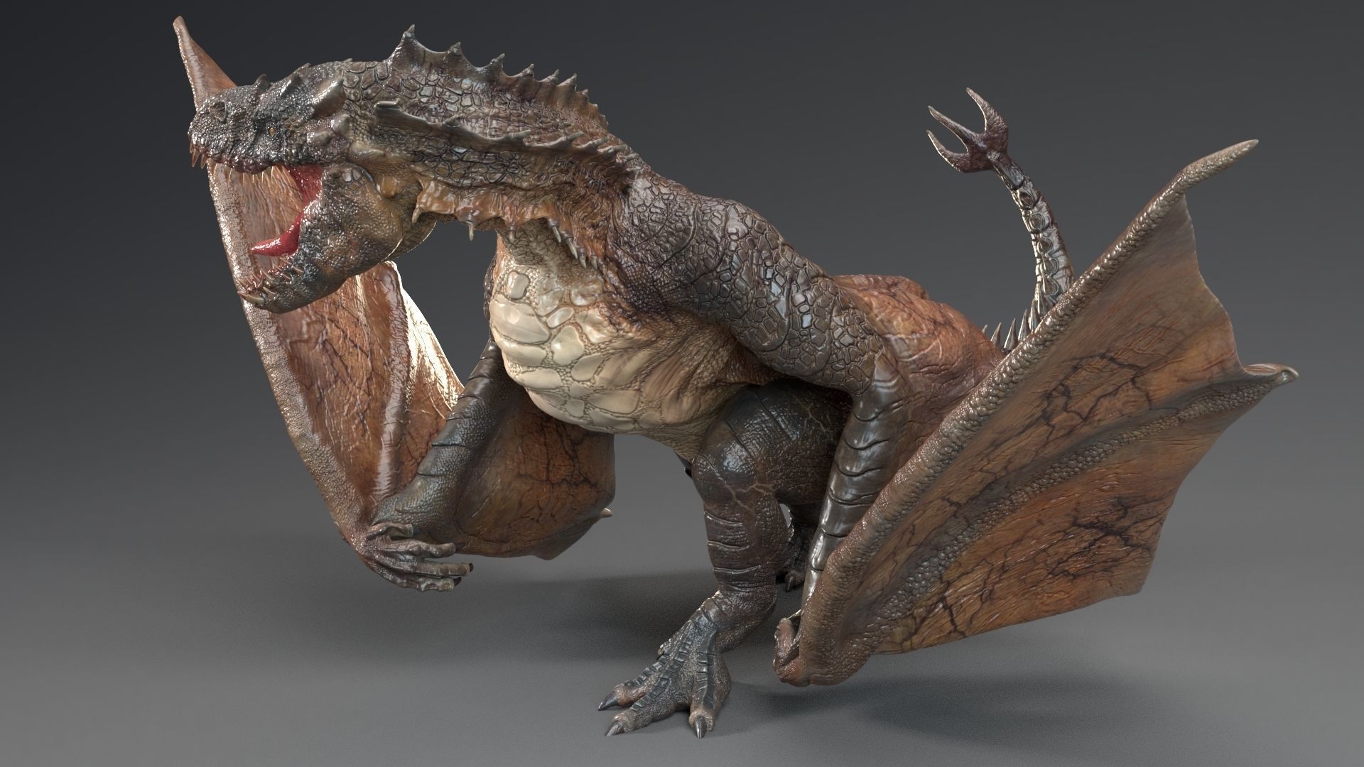 Dinosaur Wyvern Rex Model Low-poly 3D model_20
