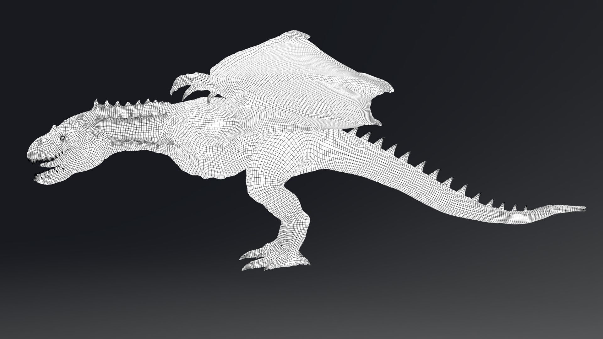 Dinosaur Wyvern Rex Model Low-poly 3D model_21