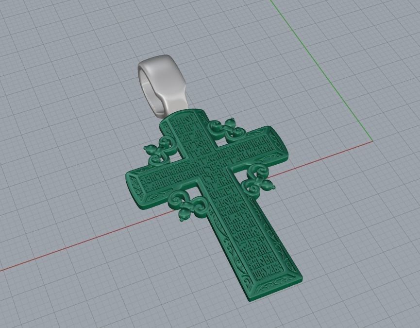Orthodox cross cyrilic prayer crucifixion cherub 3D print model_12