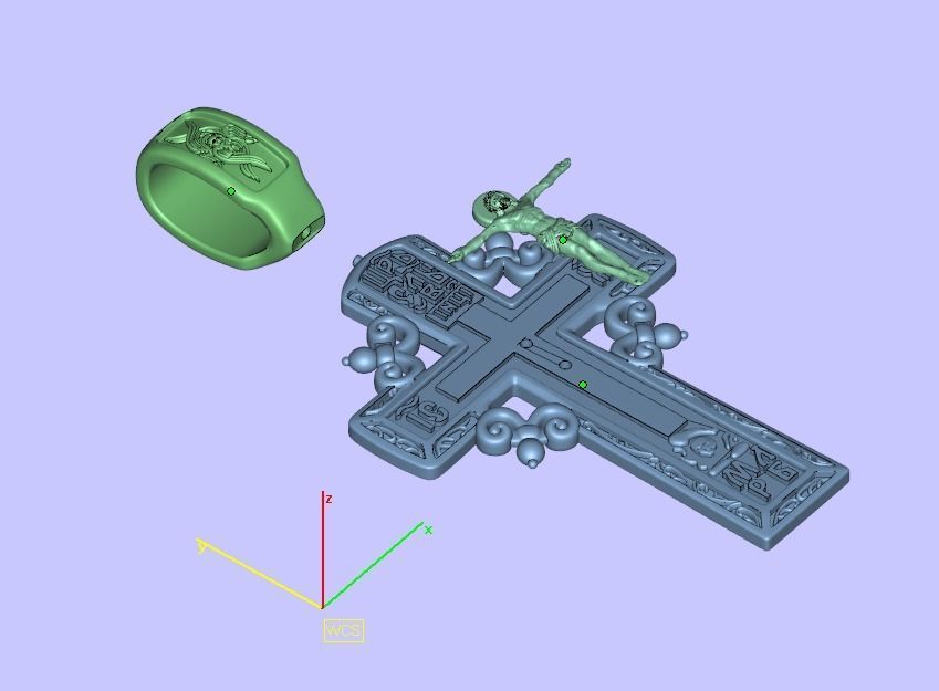 Orthodox cross cyrilic prayer crucifixion cherub 3D print model_15