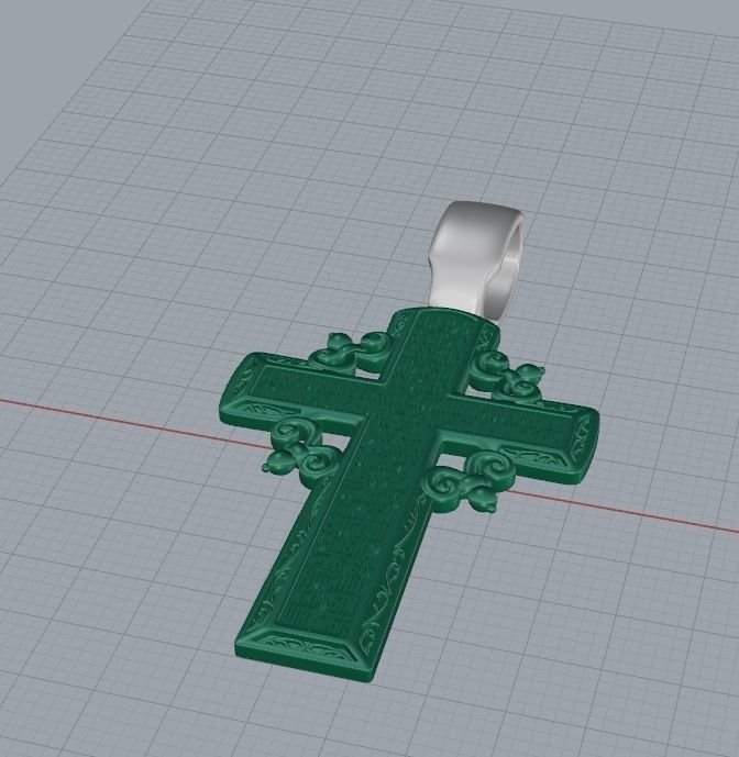 Orthodox cross cyrilic prayer crucifixion cherub 3D print model_13