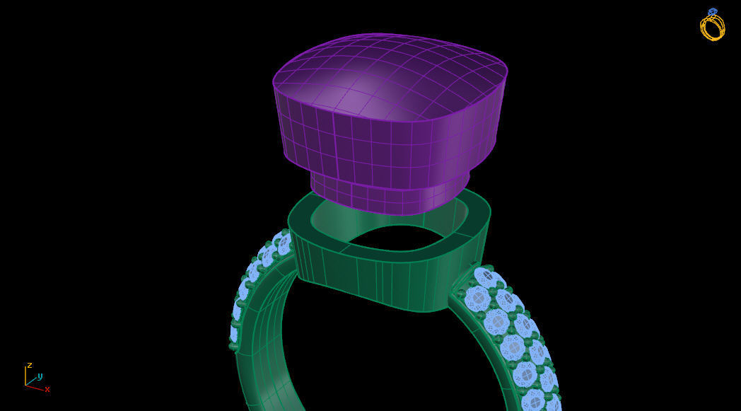 Ring pomelatto settings 3D print model_6