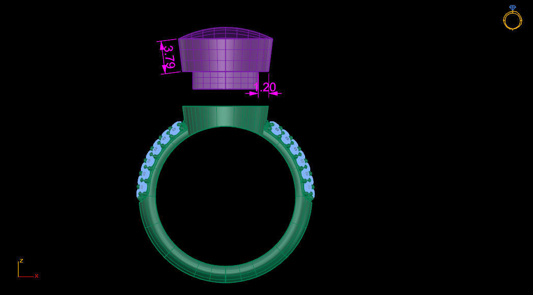 Ring pomelatto settings 3D print model_7
