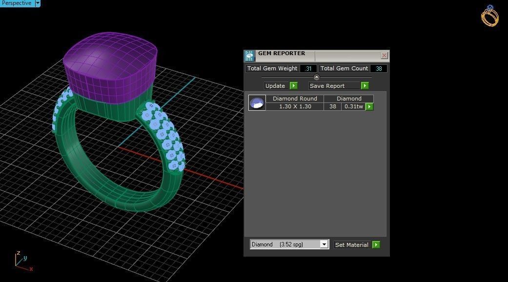 Ring pomelatto settings 3D print model_4