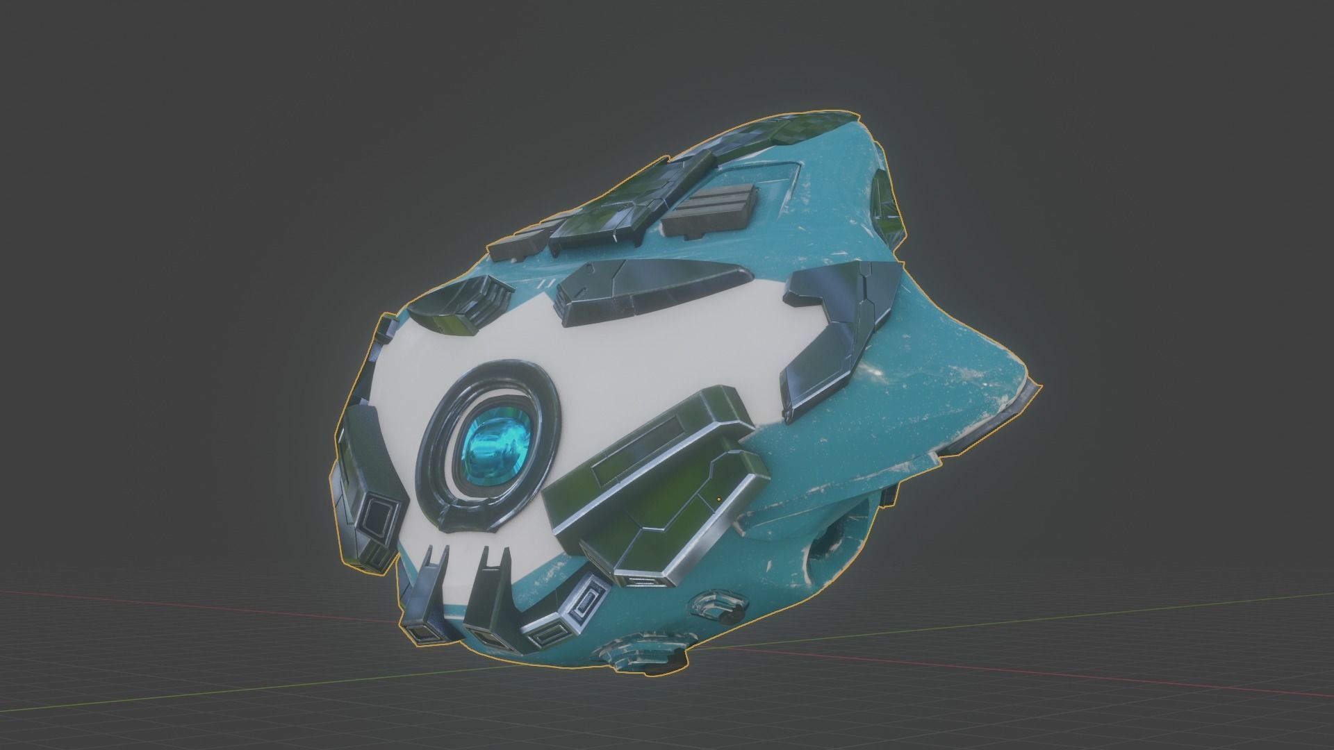 Drone visor SciFi helmet headset TEXTURED 4K 3D model_12