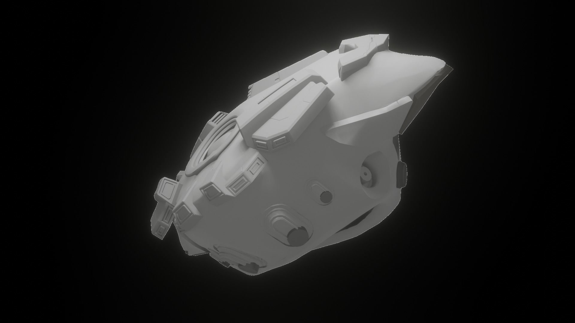 Drone visor SciFi helmet headset TEXTURED 4K 3D model_31