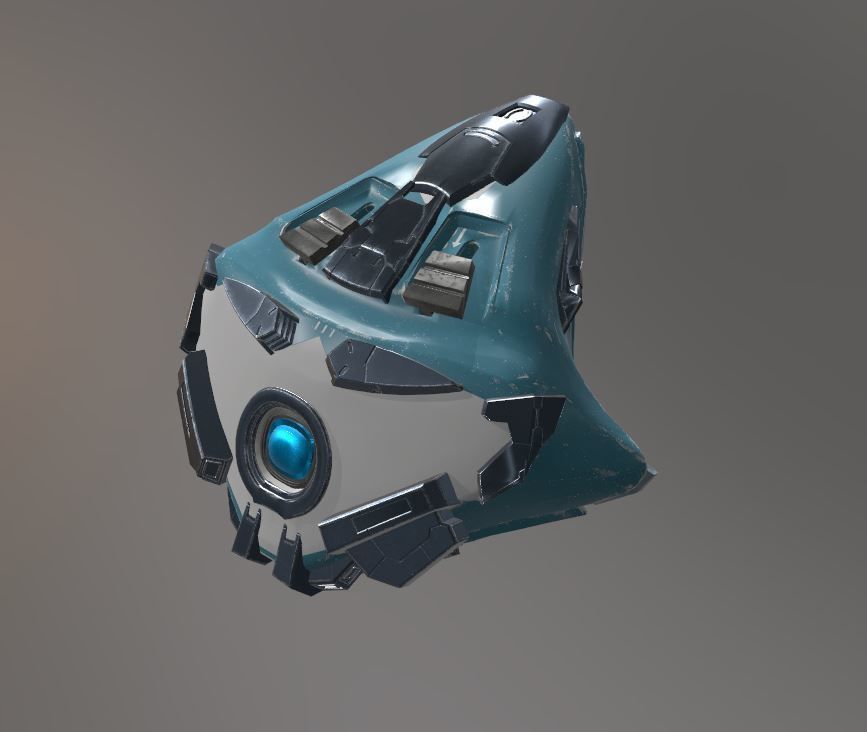 Drone visor SciFi helmet headset TEXTURED 4K 3D model_5