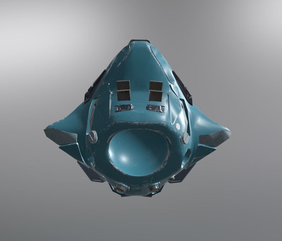 Drone visor SciFi helmet headset TEXTURED 4K 3D model_36