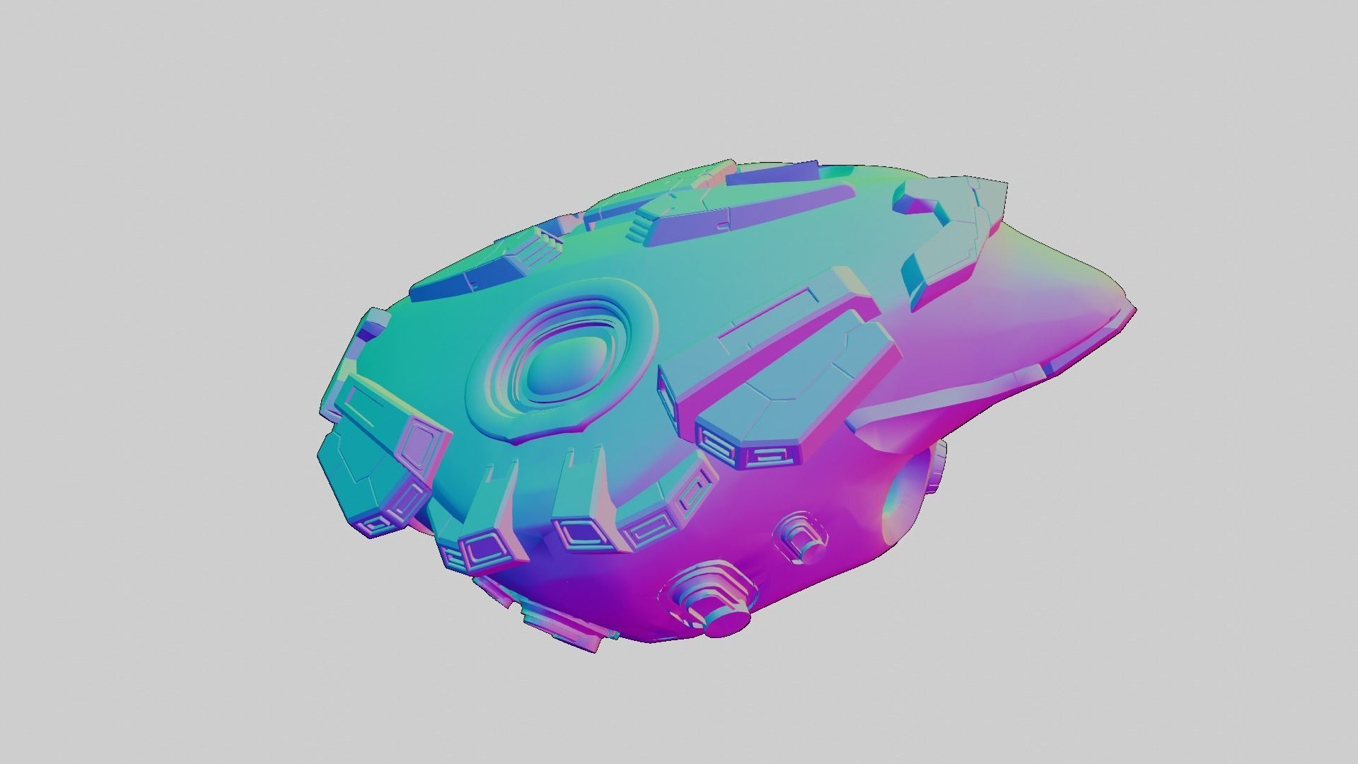 Drone visor SciFi helmet headset TEXTURED 4K 3D model_14