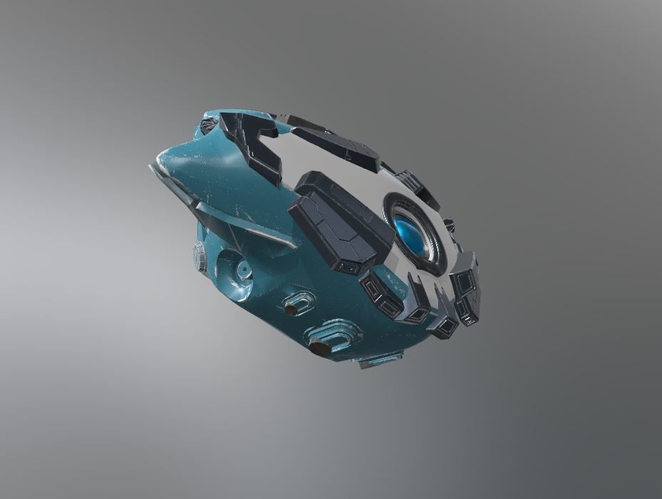 Drone visor SciFi helmet headset TEXTURED 4K 3D model_11