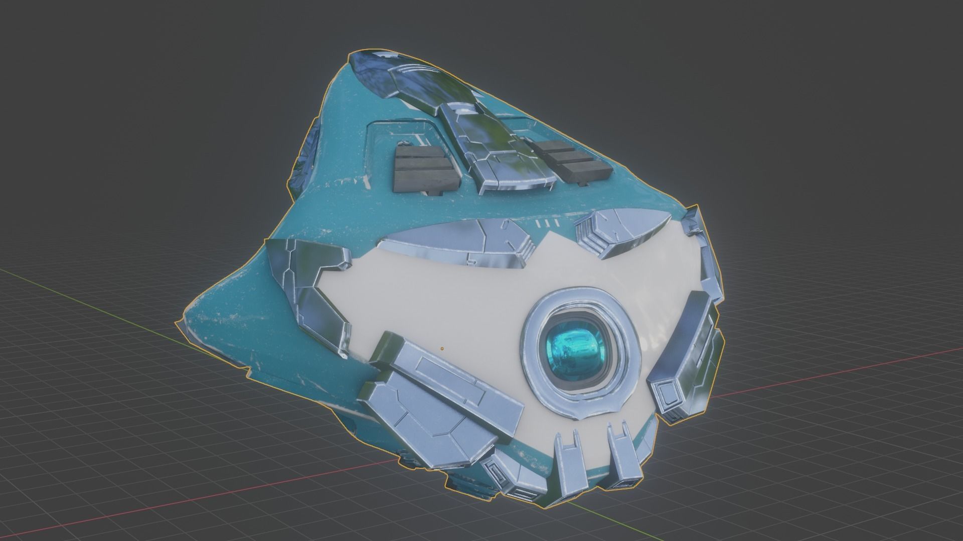 Drone visor SciFi helmet headset TEXTURED 4K 3D model_3