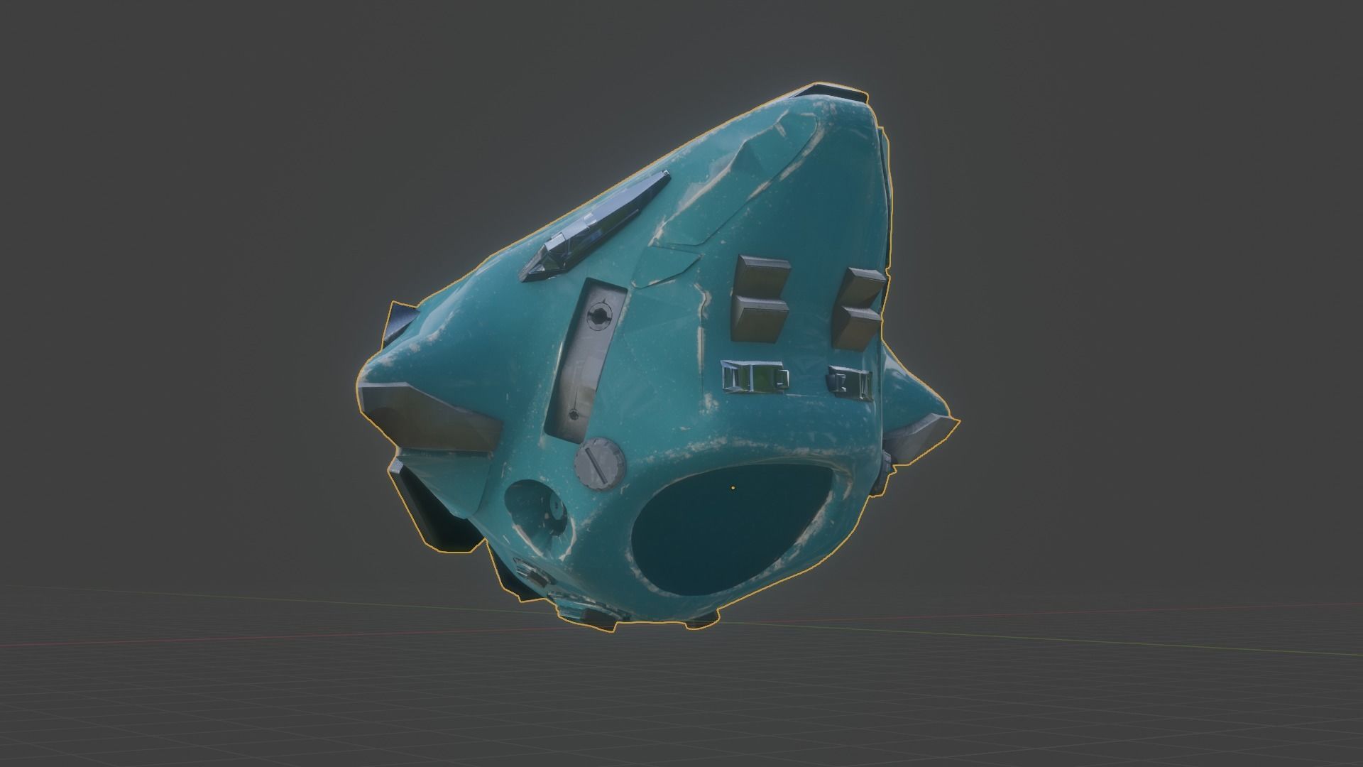 Drone visor SciFi helmet headset TEXTURED 4K 3D model_10