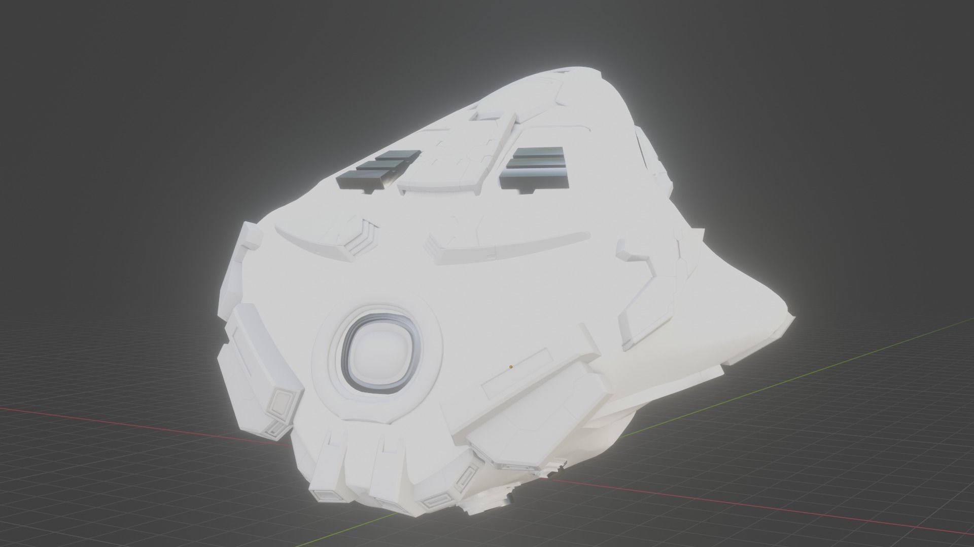 Drone visor SciFi helmet headset TEXTURED 4K 3D model_26