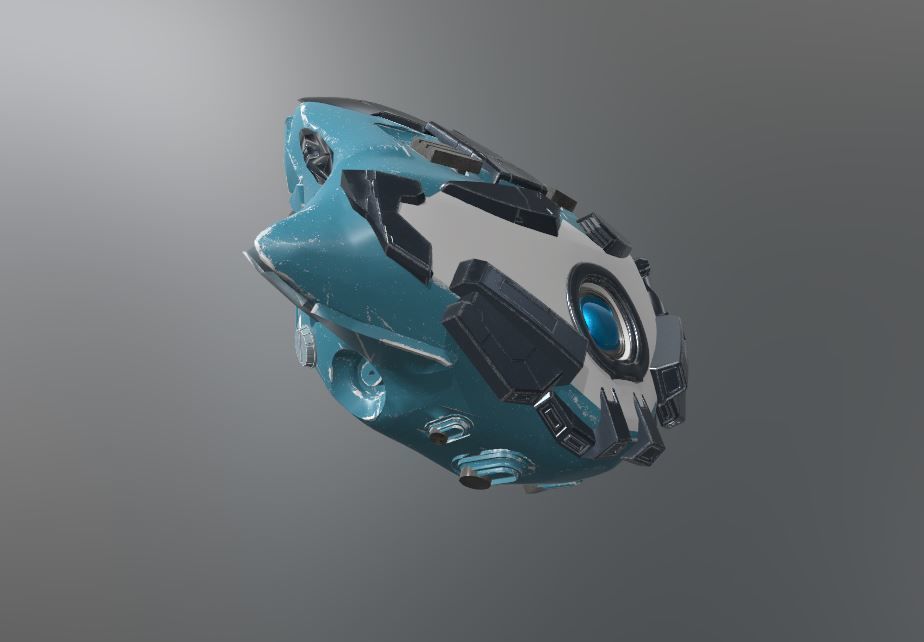 Drone visor SciFi helmet headset TEXTURED 4K 3D model_4