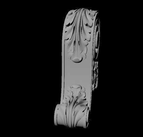 pilaster decorative scroll 3D model_2