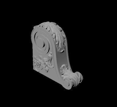 pilaster decorative scroll 3D model_1