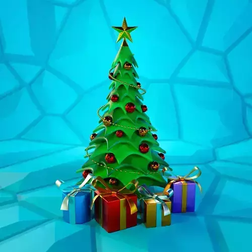 Christmas Tree Cartoon Look