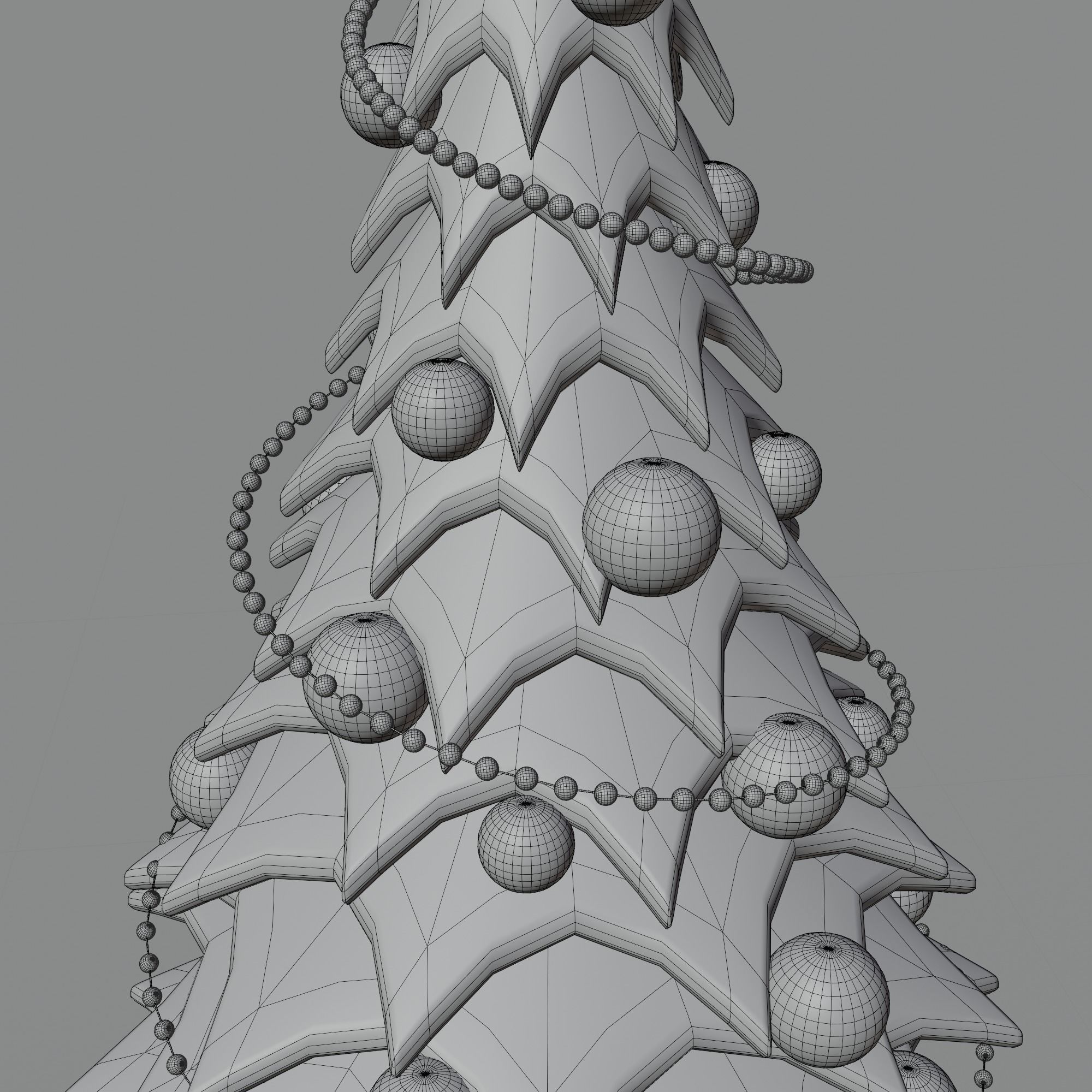 Christmas Tree Cartoon Look 3D model_13