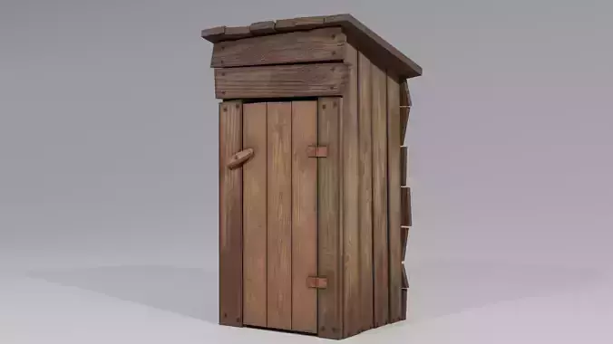 Old Wooden Storeroom or Toilet Free low-poly 3D model