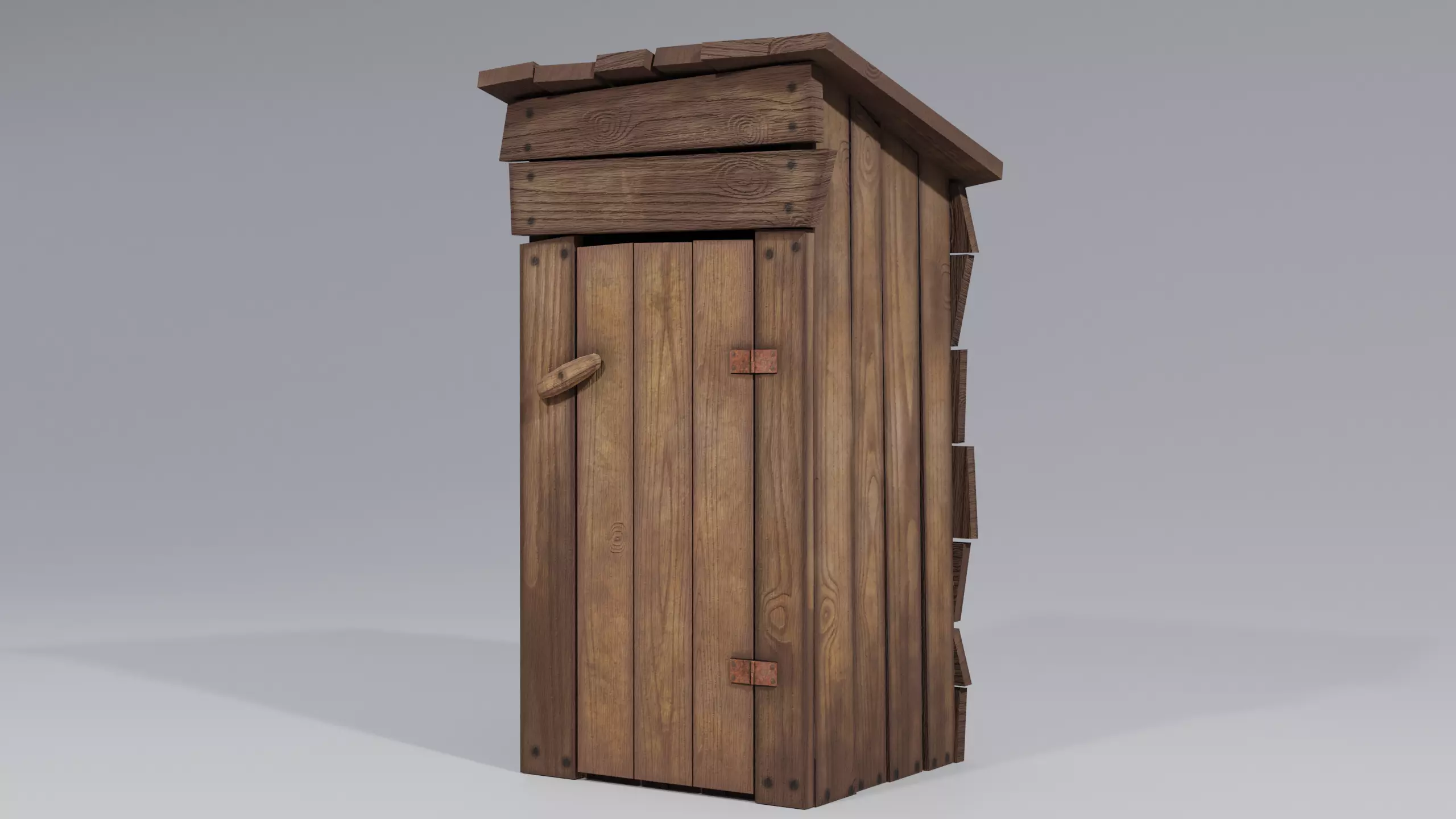 Old Wooden Storeroom or Toilet Free low-poly 3D model