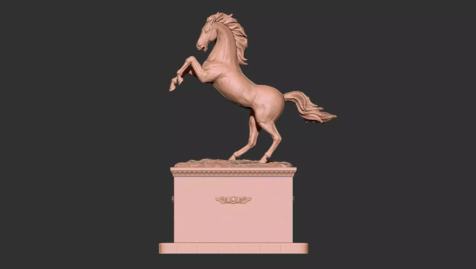 Horse sculpture 3D print model_0