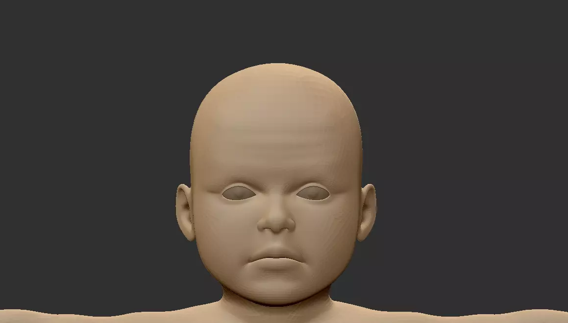 Babe base model based on a real babe Low-poly 3D model