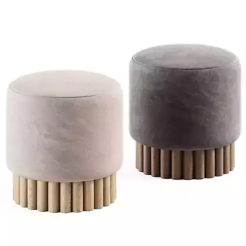 LOTO Pouf in Saumur Fabric by Peca