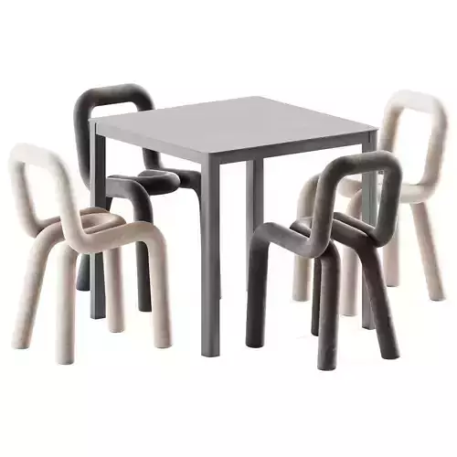 La Table by Arrmet and Bold Chair by Moustache 3D model