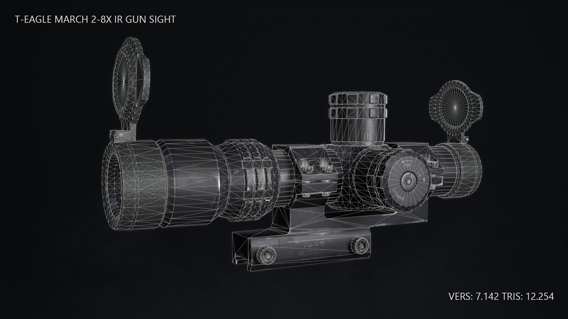 T-EAGLE MARCH 2-8x IR GUN SIGHT Low-poly 3D model_2