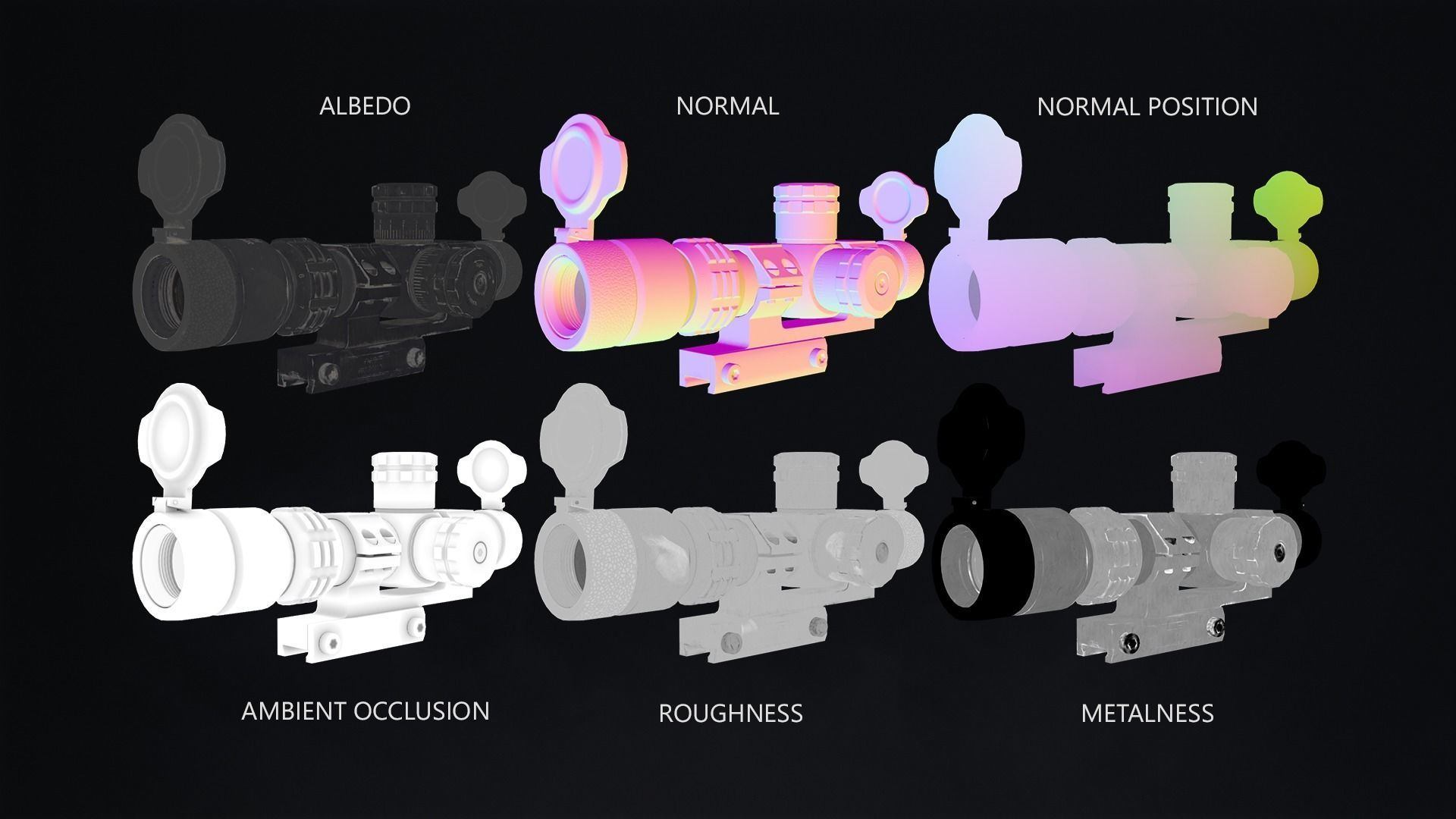 T-EAGLE MARCH 2-8x IR GUN SIGHT Low-poly 3D model_3