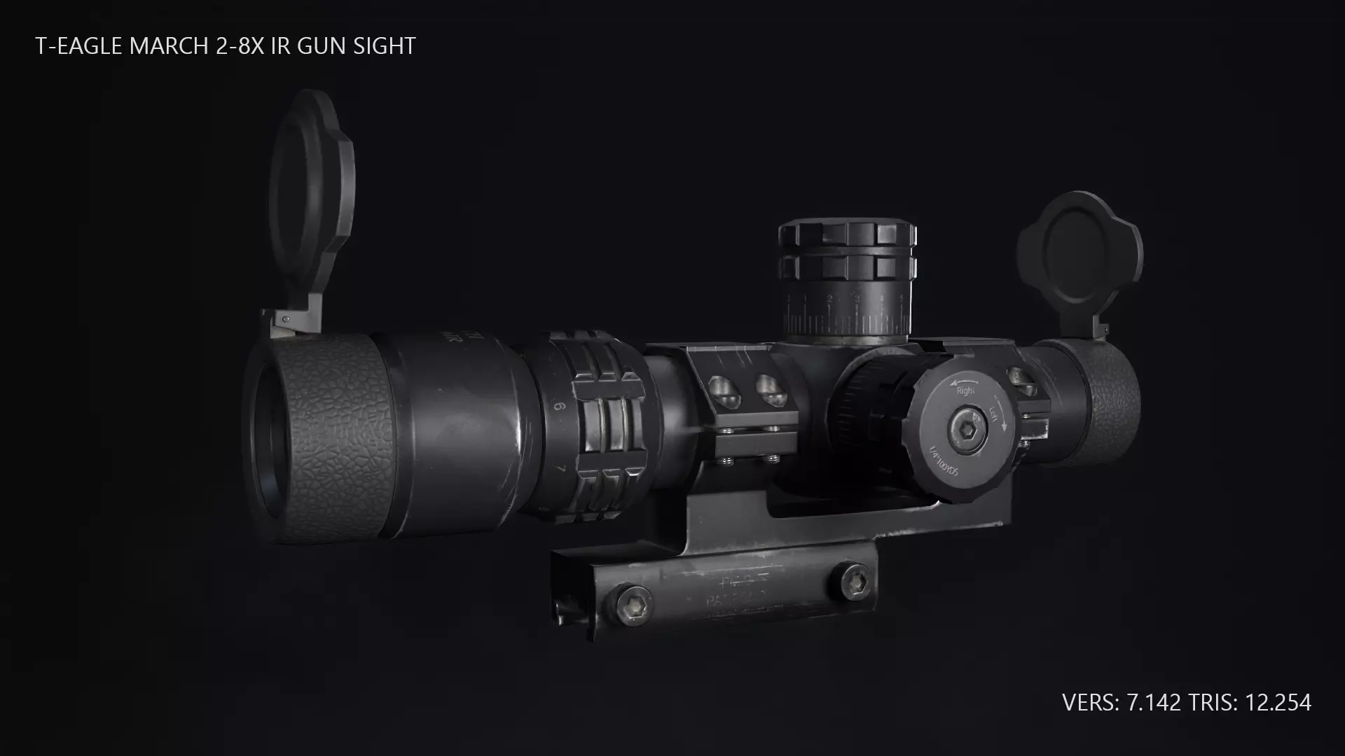 T-EAGLE MARCH 2-8x IR GUN SIGHT Low-poly 3D model_0