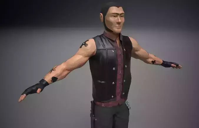Biker Character Low Poly
