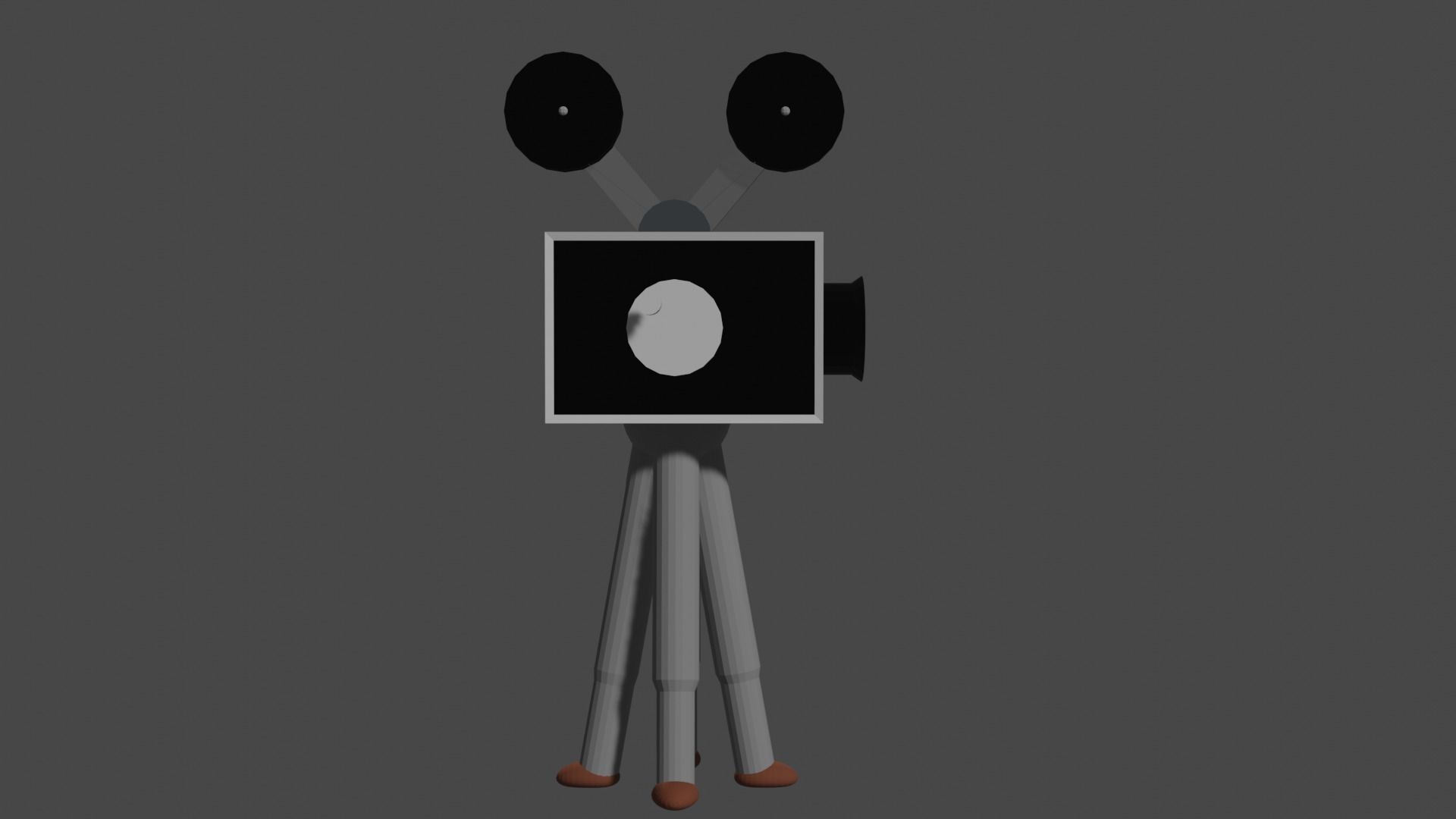 cinema camera of very old times low-pole game ready Low-poly 3D model_4