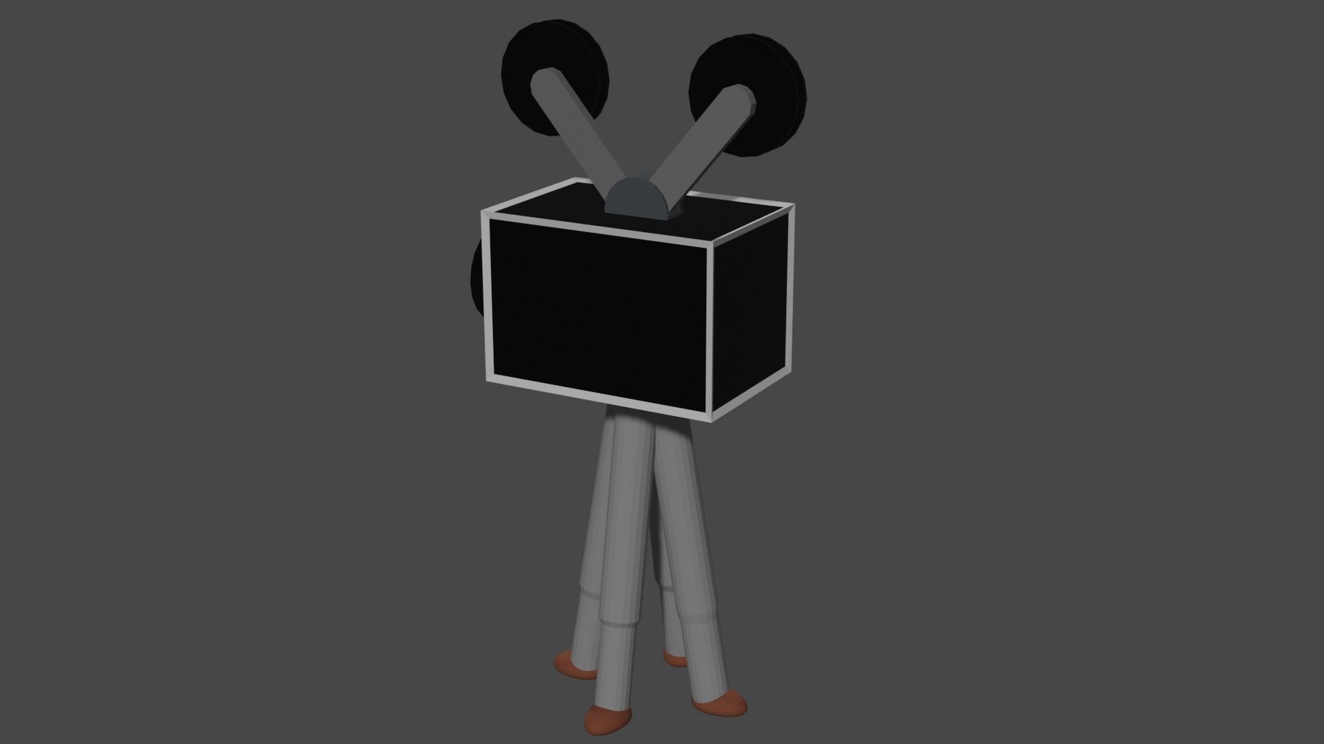 cinema camera of very old times low-pole game ready Low-poly 3D model_1