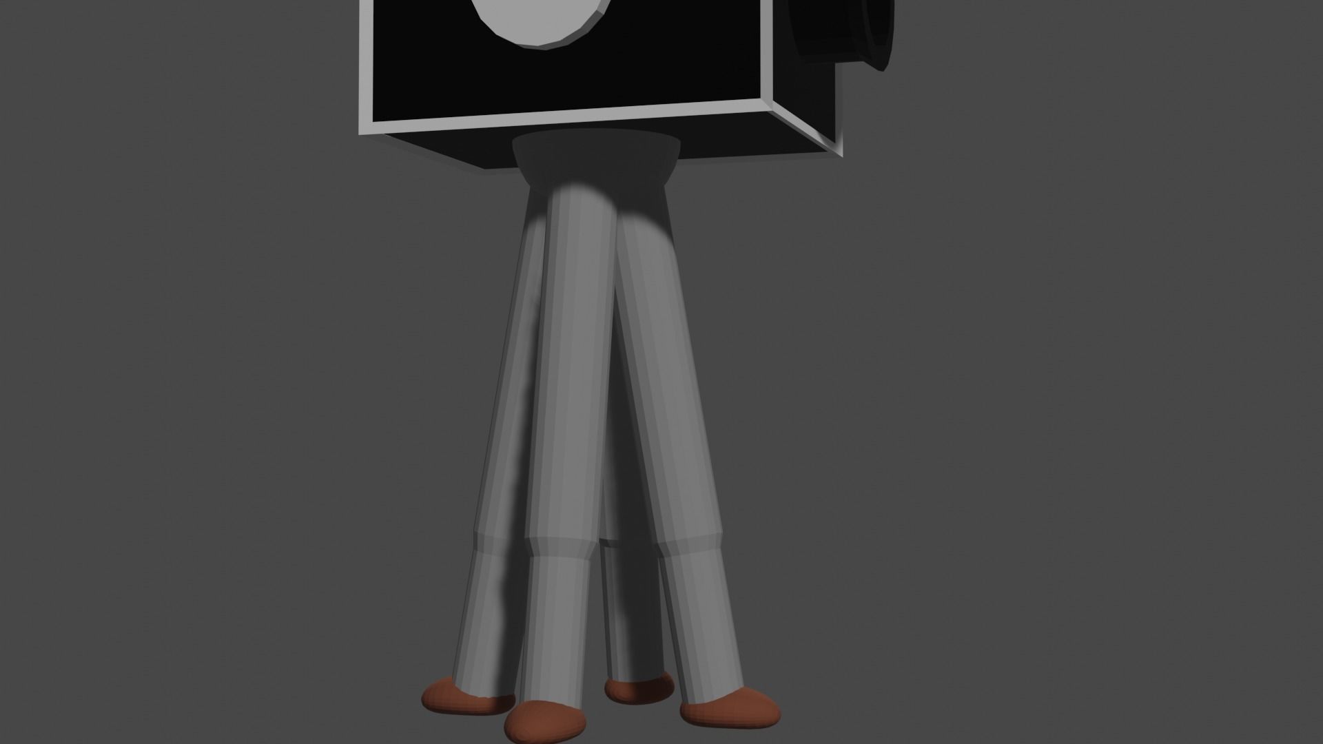 cinema camera of very old times low-pole game ready Low-poly 3D model_5