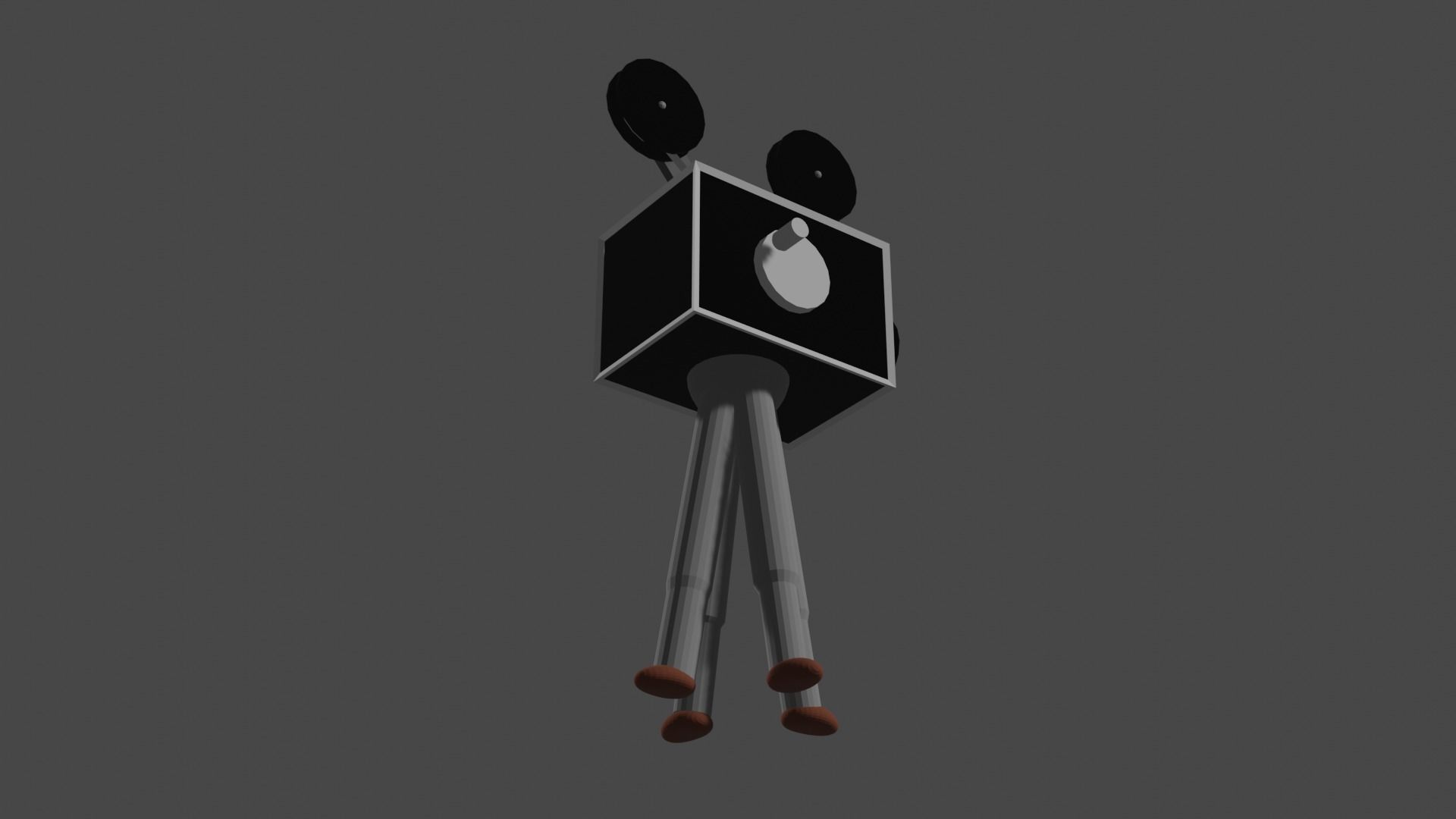 cinema camera of very old times low-pole game ready Low-poly 3D model_3