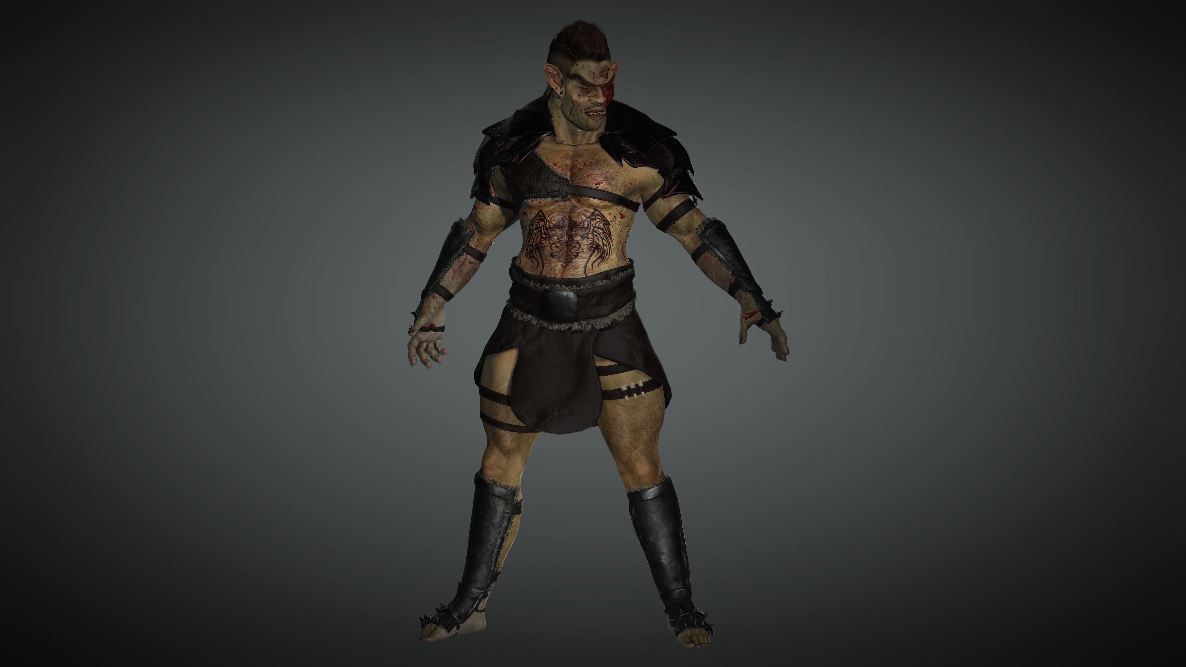 AAA Fantasy Male Orc Character 02 Low-poly 3D model_13