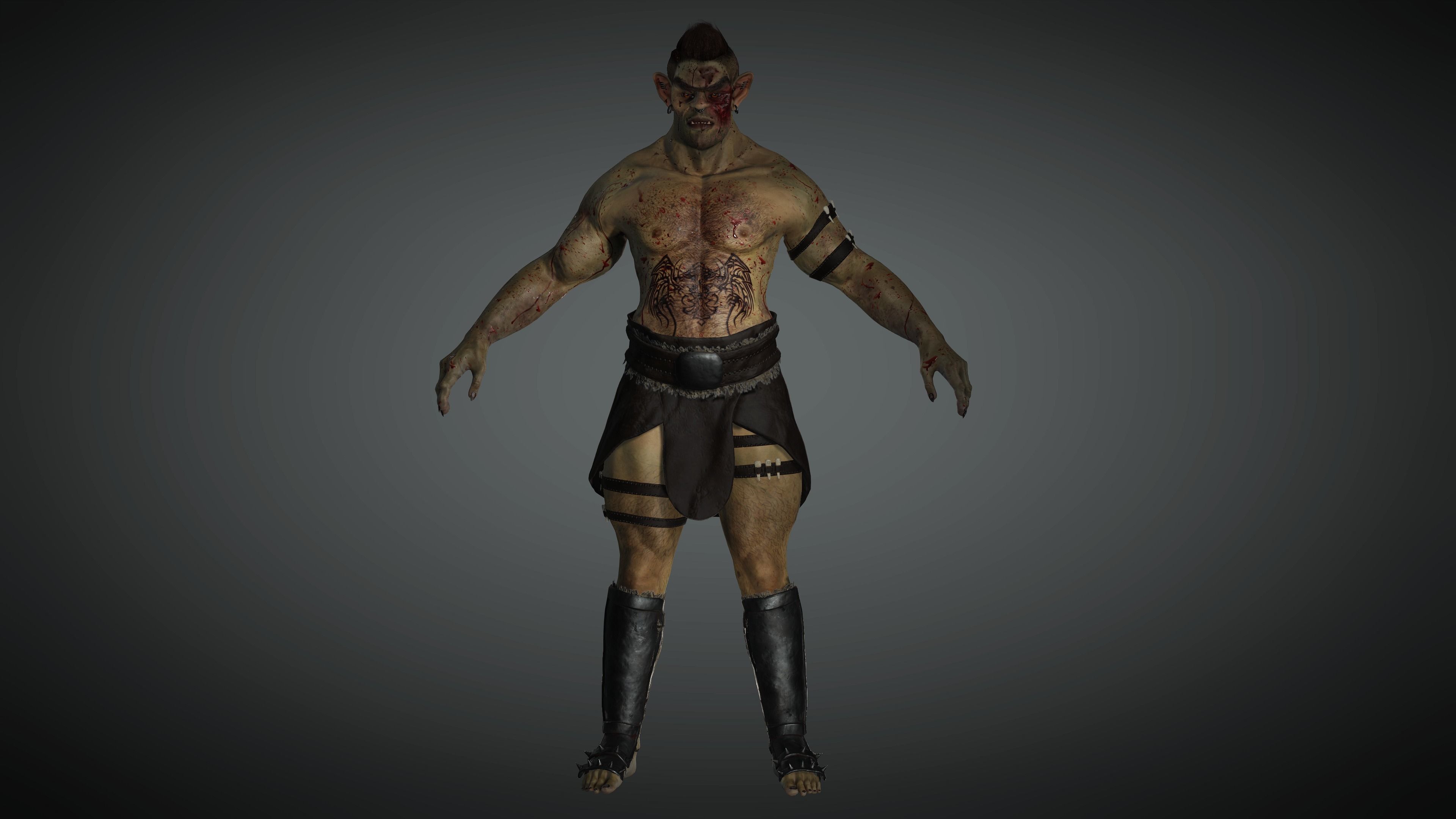 AAA Fantasy Male Orc Character 02 Low-poly 3D model_5