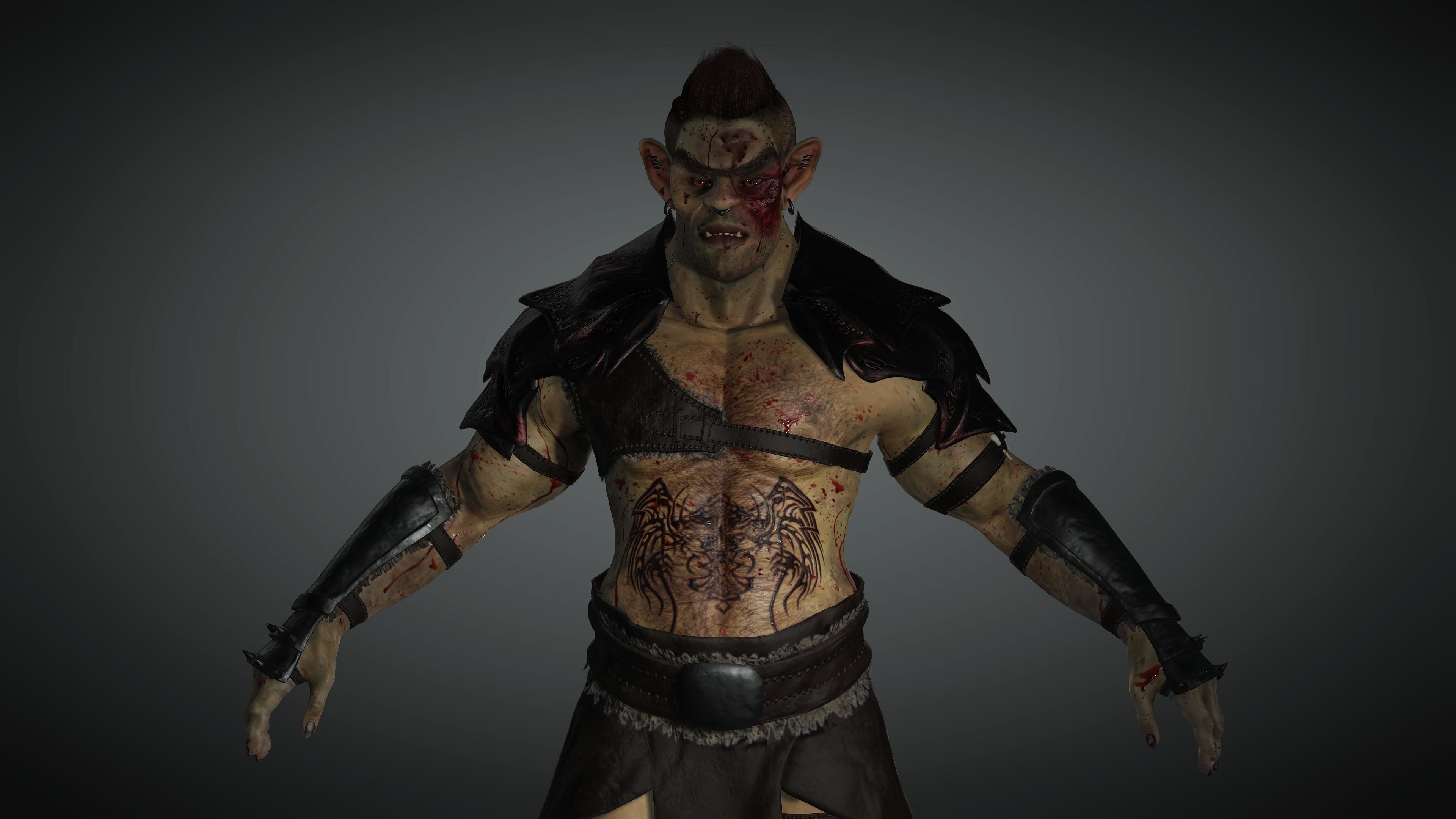AAA Fantasy Male Orc Character 02 Low-poly 3D model_2