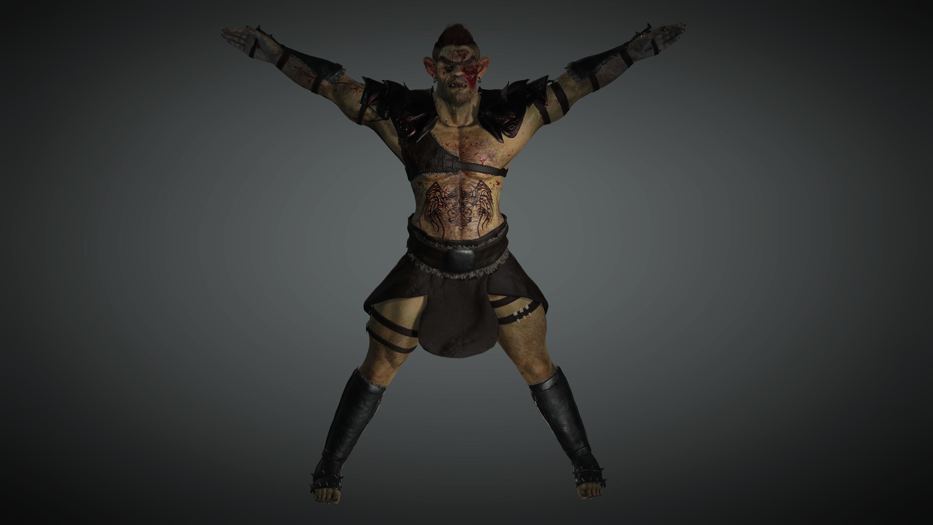 AAA Fantasy Male Orc Character 02 Low-poly 3D model_14