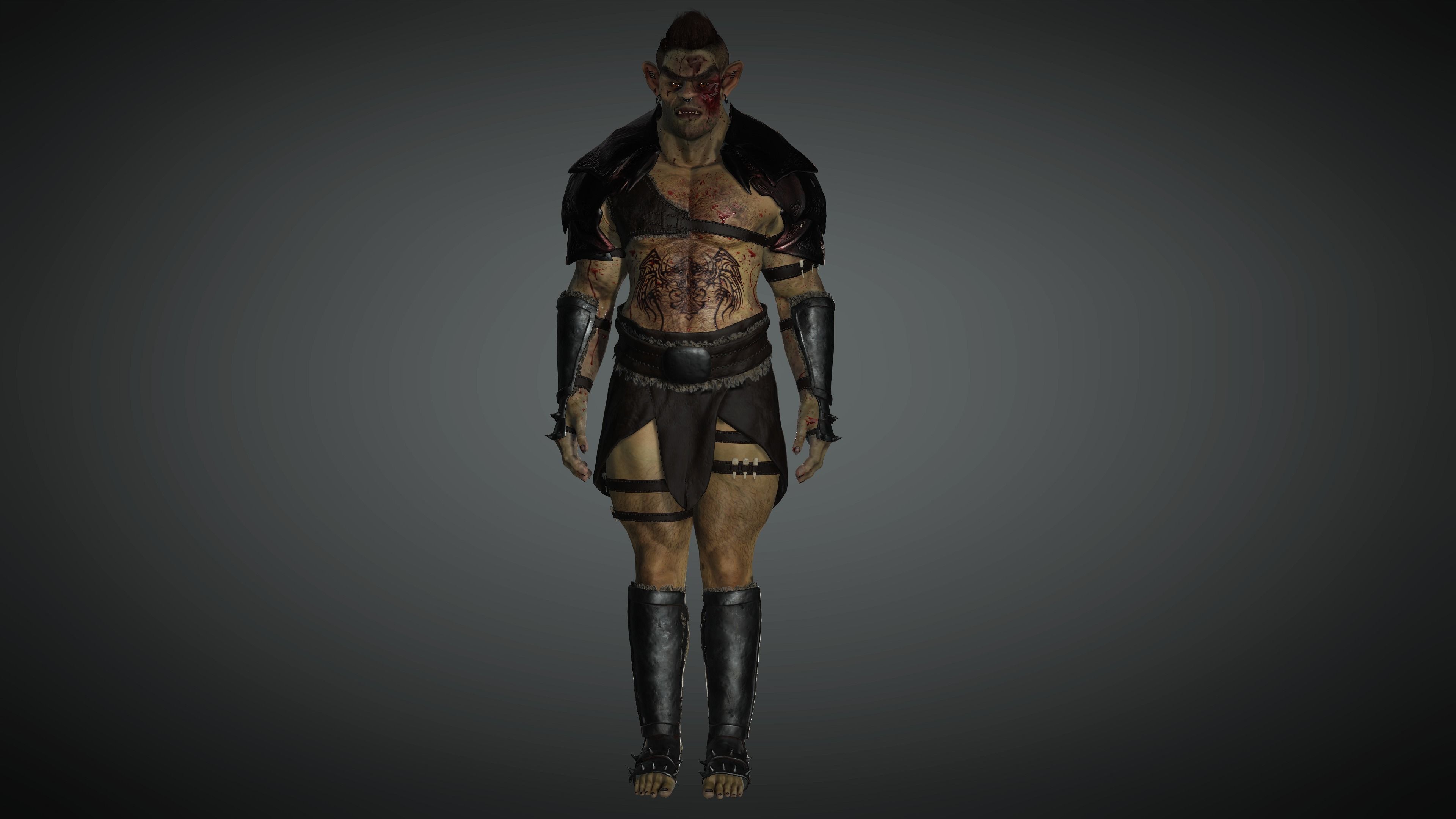 AAA Fantasy Male Orc Character 02 Low-poly 3D model_12