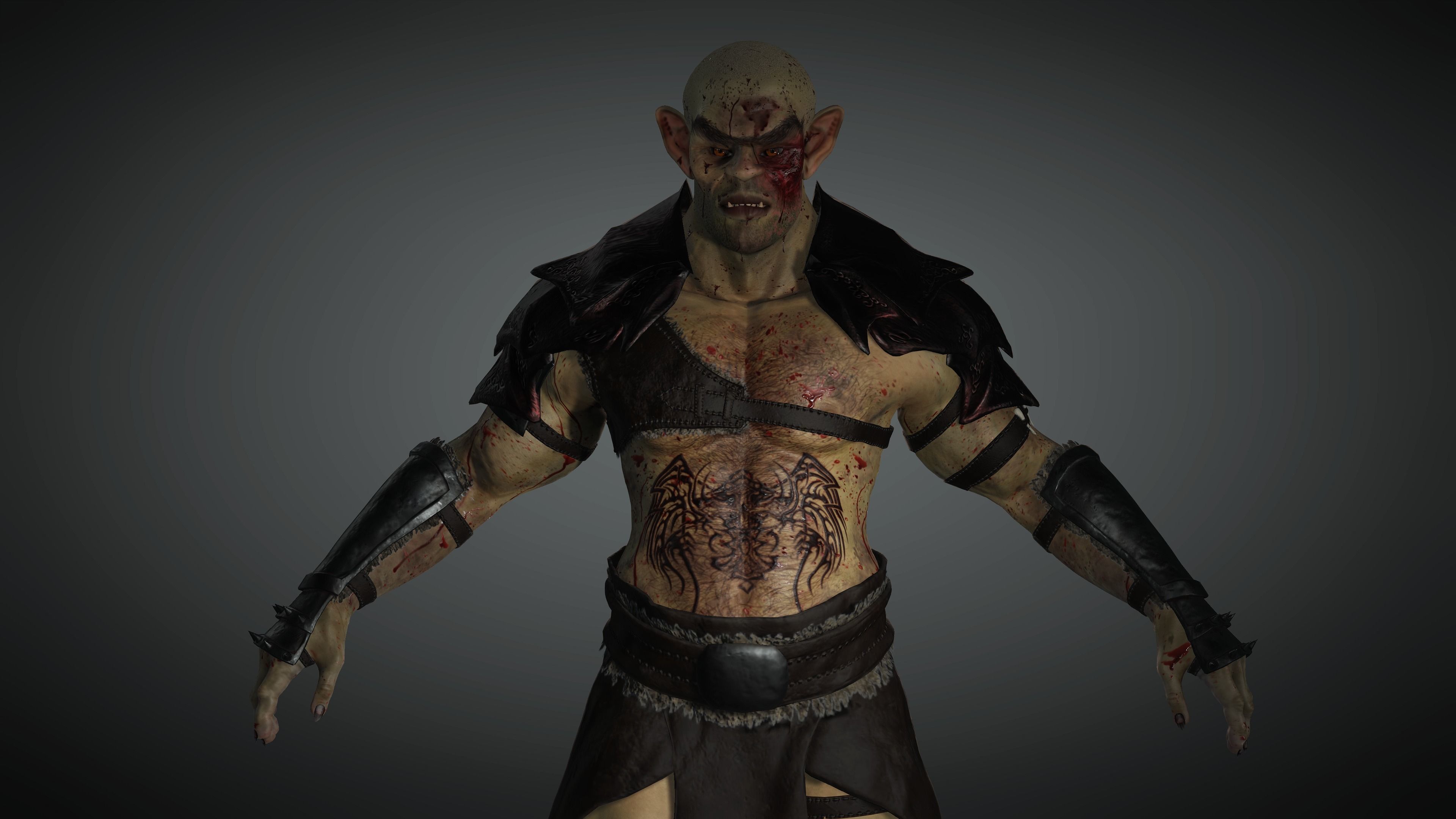 AAA Fantasy Male Orc Character 02 Low-poly 3D model_18
