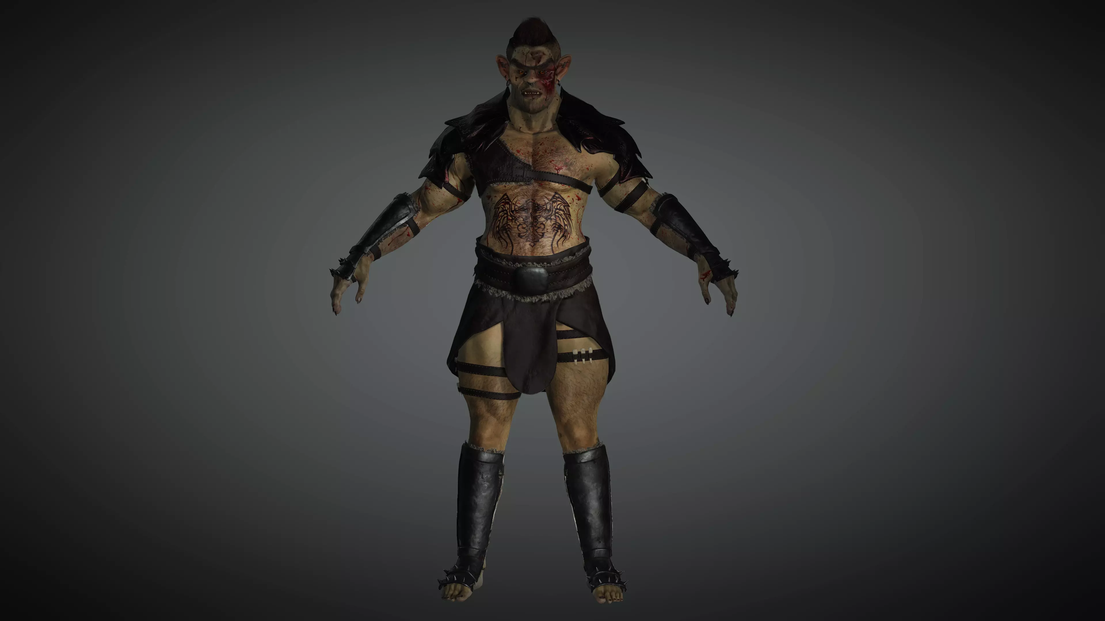 AAA Fantasy Male Orc Character 02 Low-poly 3D model_0